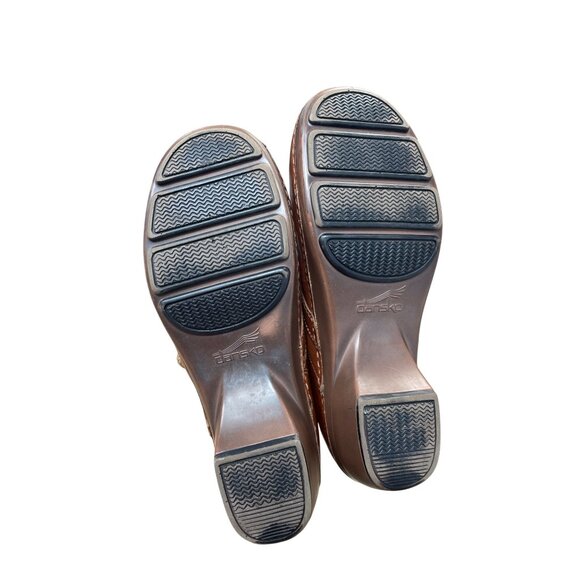 Dansko Womens Brown Leather Mules Clogs Nursing Shoes Size 39/8 SKU 9332 - Picture 5 of 16